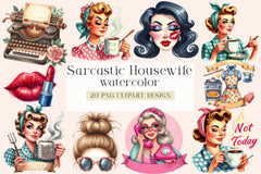 Sarcastic Housewife Clipart Bundle - CraftNest - Digital Crafting and Art
