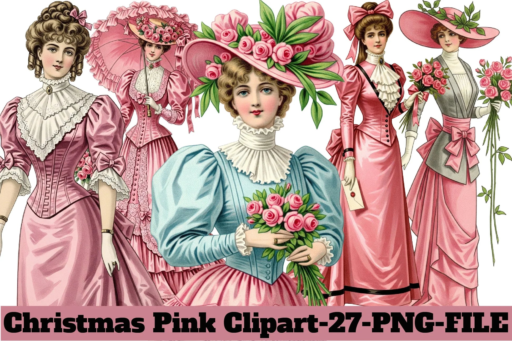 Christmas Pink Clipart Bundle - CraftNest - Digital Crafting and Art