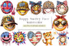 Happy Smiley Face Leopard 4th of July Clipart Bundle