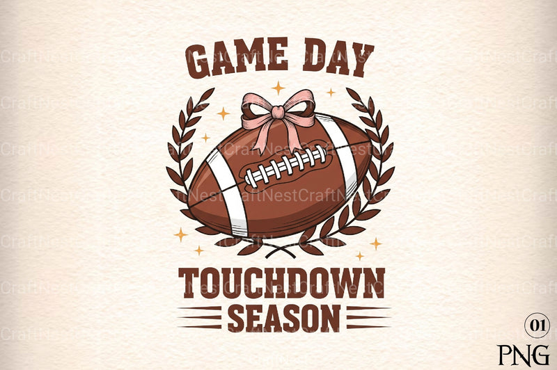 Game Day Football Bow & Touchdown Clipart Bundle - CraftNest - Digital Crafting and Art