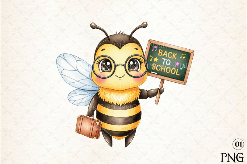 Back to School Bee Clipart Bundle 5 - CraftNest - Digital Crafting and Art