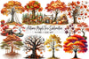 Autumn Maple Tree Clipart Bundle