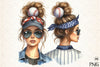 Messy Bun Bandana Mom Life Clipart Bundle 4
