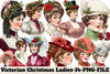 Victorian Christmas Ladies Clipart Bundle