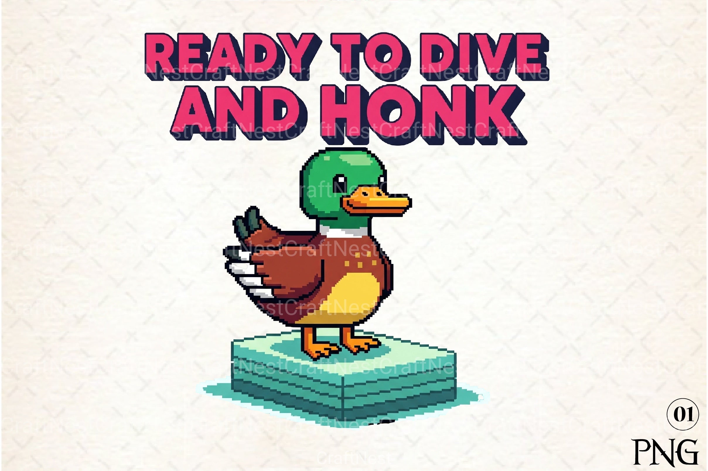 Blocky Style Funny Summer Goose Clipart Bundle 4 - CraftNest - Digital Crafting and Art