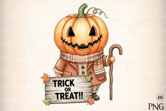 Pumpkin Head Trick or Treat Clipart Bundle - CraftNest - Digital Crafting and Art