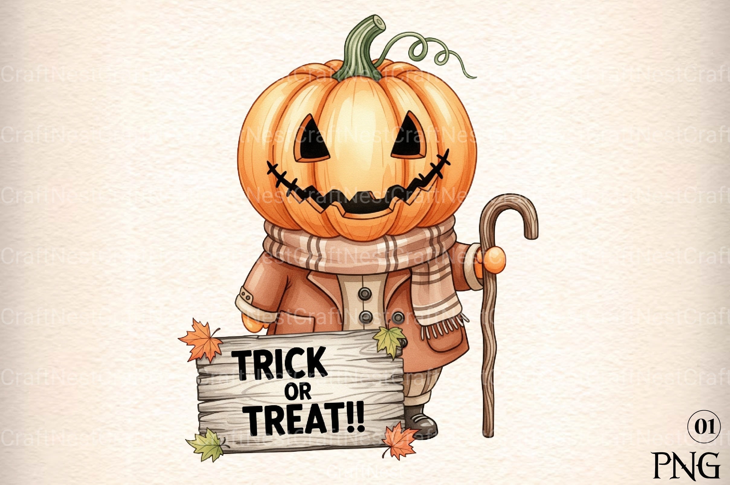Pumpkin Head Trick or Treat Clipart Bundle - CraftNest - Digital Crafting and Art