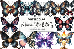 Halloween Gothic Butterfly Clipart Bundle - CraftNest - Digital Crafting and Art