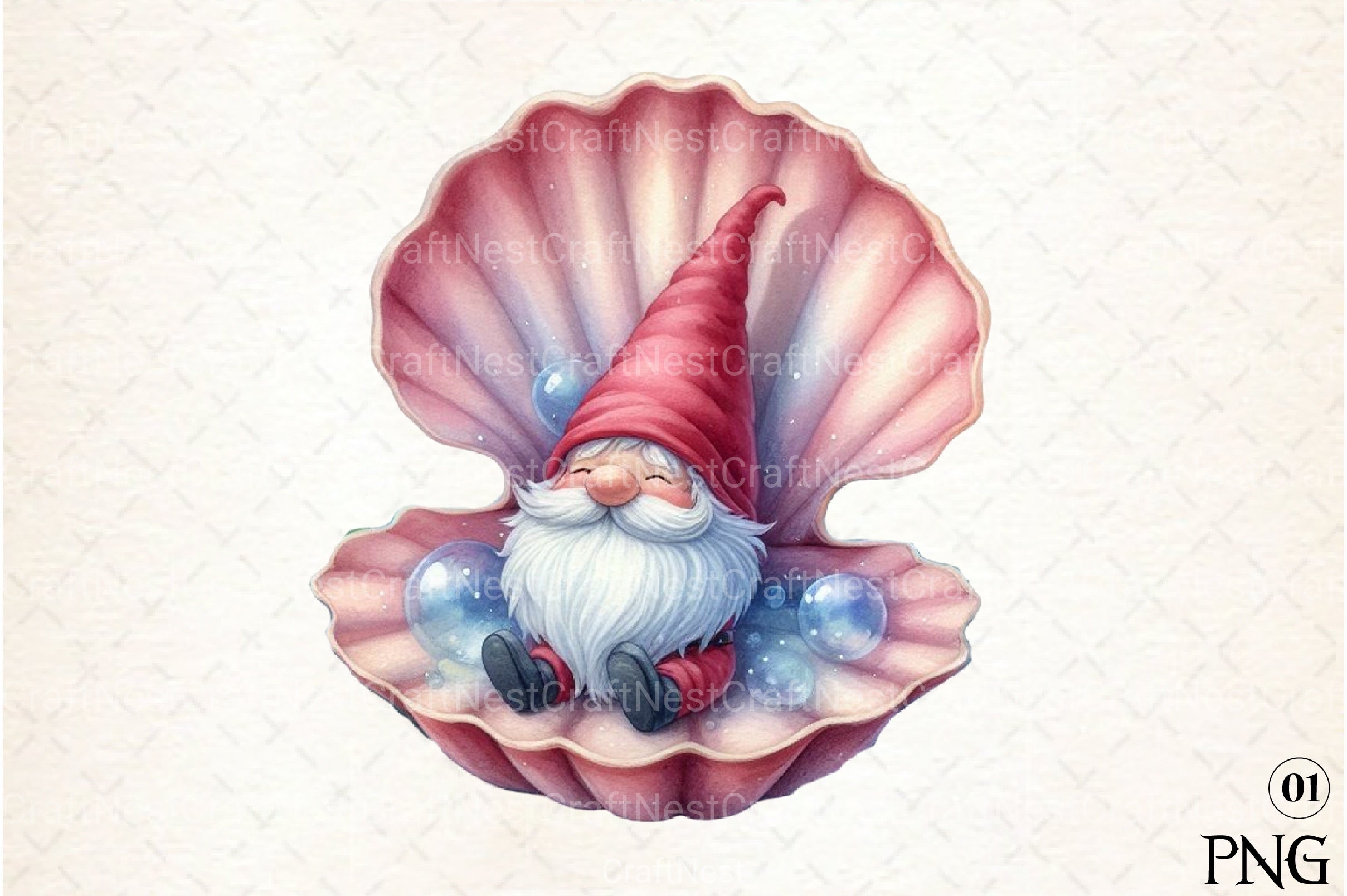 Seashell Gnome Clipart Bundle 5 - CraftNest - Digital Crafting and Art