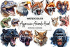 Aggressive Animal Head Clipart Bundle
