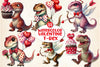 Valentine's Day T-Rex Clipart Bundle 77