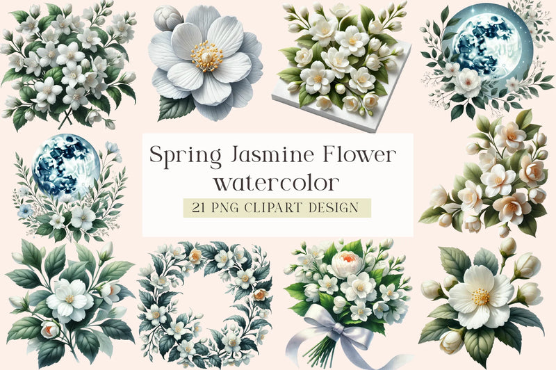 Spring Jasmine Flower Clipart Bundle - CraftNest - Digital Crafting and Art