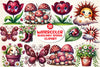 Burgundy Spring Clipart Bundle