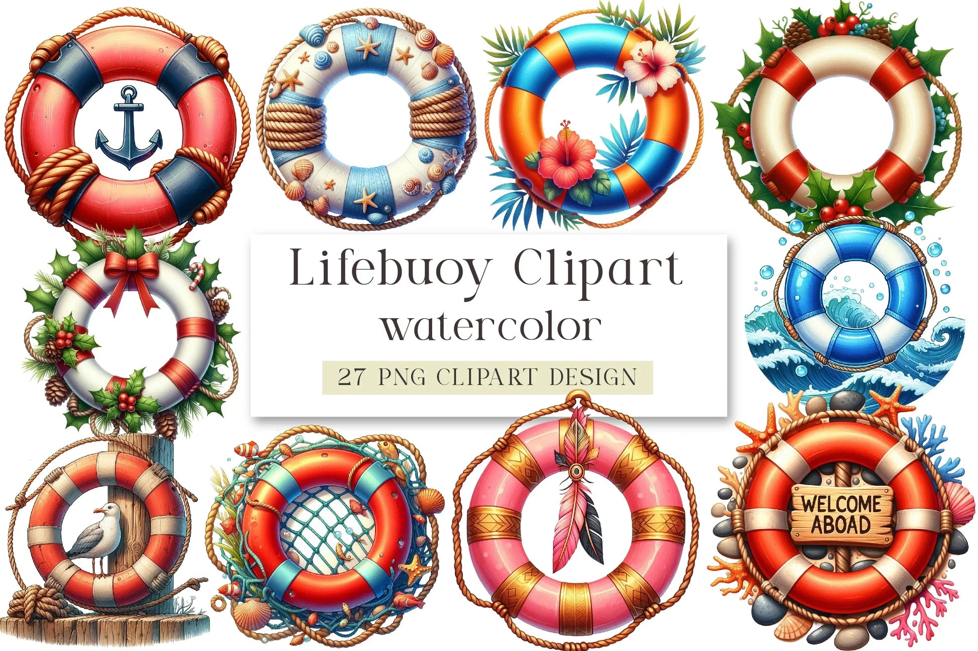 Lifebuoy Clipart Bundle - CraftNest - Digital Crafting and Art