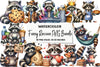 Funny Raccoon Clipart Bundle