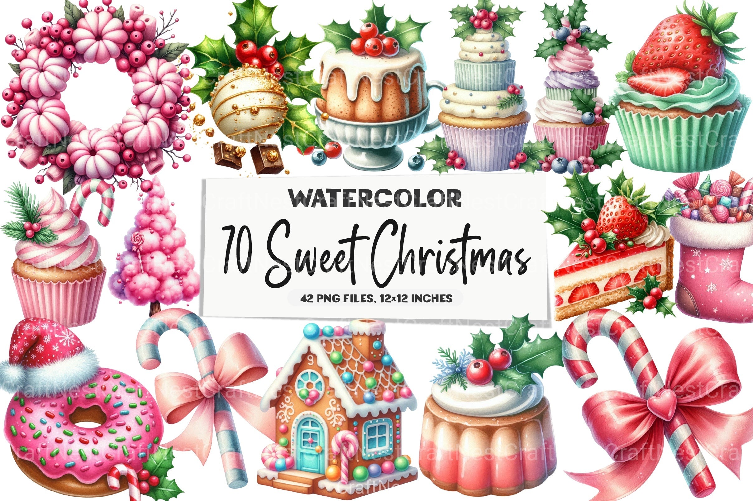 Sweet Christmas Clipart Bundle 3 - CraftNest - Digital Crafting and Art