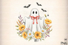 Cute Floral Halloween Lace Ghost Clipart Bundle 2 - CraftNest - Digital Crafting and Art