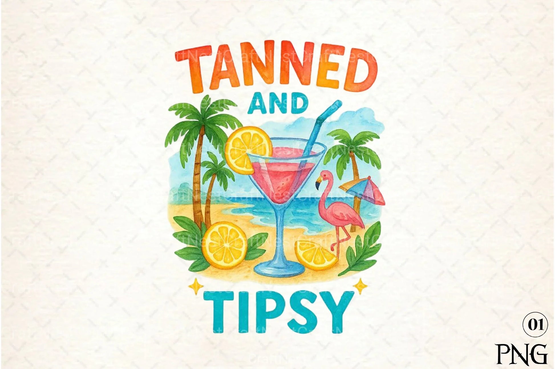 Tanned Tipsy Summer Clipart Bundle - CraftNest - Digital Crafting and Art