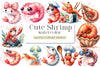 Cute Shrimp Clipart Bundle