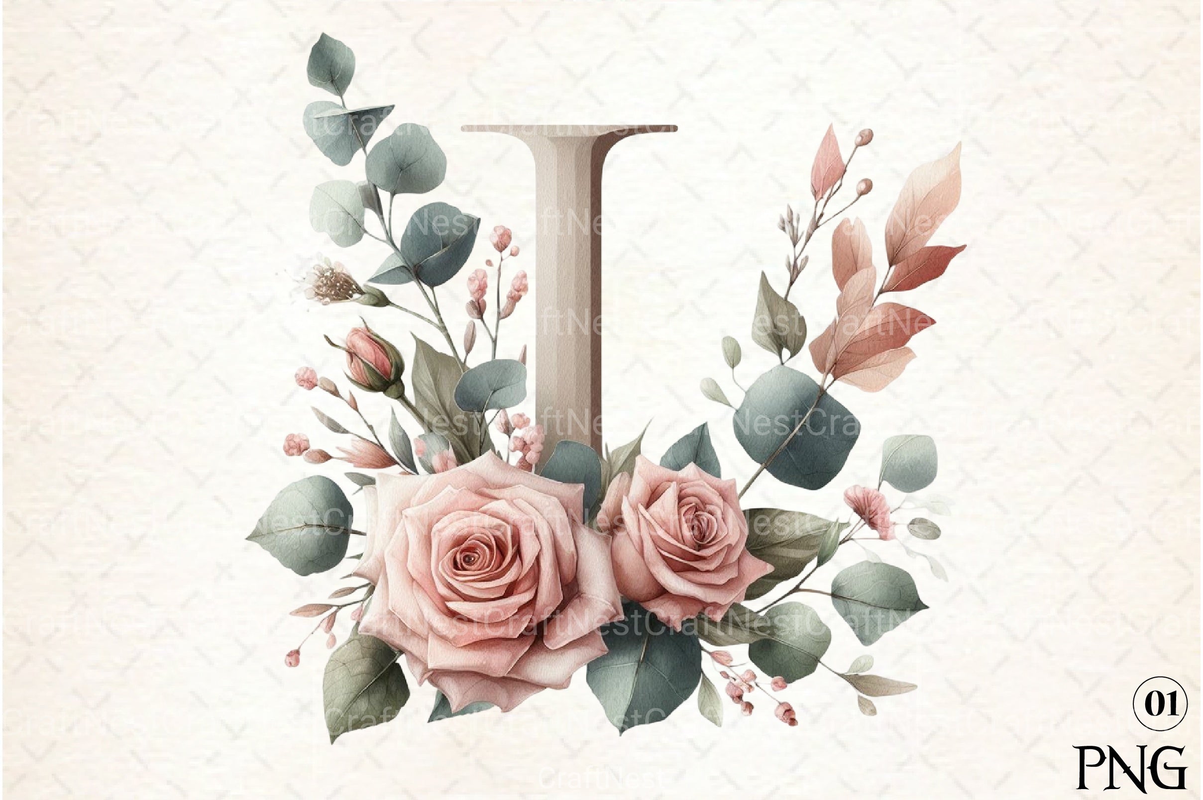 Floral Alphabet Clipart Bundle 34 - CraftNest - Digital Crafting and Art