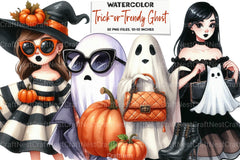 Trendy Ghost Halloween Clipart Bundle - CraftNest - Digital Crafting and Art
