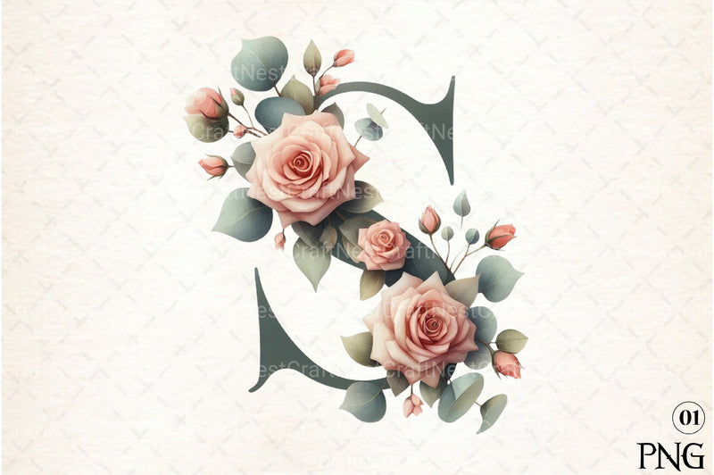 Floral Alphabet Clipart Bundle 8 - CraftNest - Digital Crafting and Art