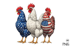 Patriotic USA Chicken 4th of July Clipart Bundle - CraftNest - Digital Crafting and Art