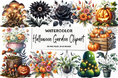Halloween Garden Clipart Bundle - CraftNest - Digital Crafting and Art