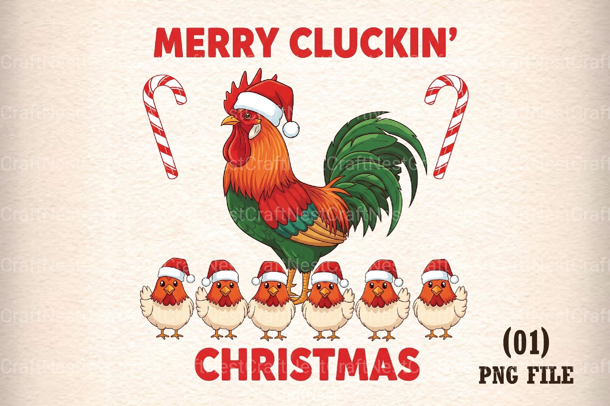Merry Cluckin' Christmas Clipart Bundle - CraftNest - Digital Crafting and Art