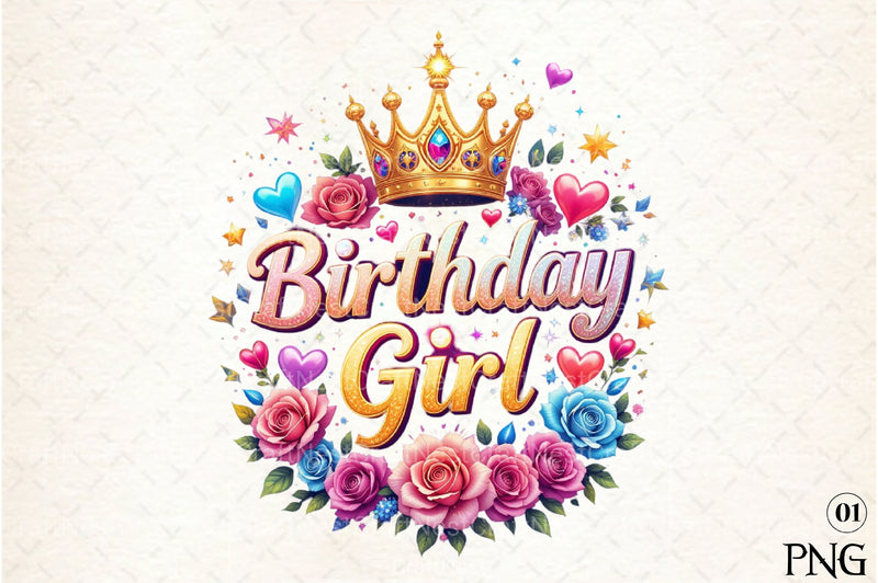 Birthday Girl Floral Clipart Bundle 22 - CraftNest - Digital Crafting and Art
