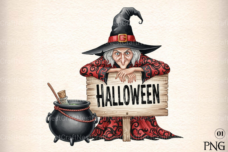 Halloween Cauldron Witch Clipart Bundle - CraftNest - Digital Crafting and Art
