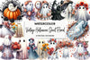 Vintage Halloween Ghost Floral Clipart Bundle