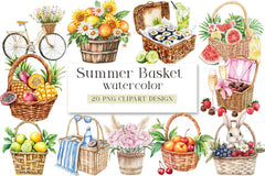 Summer Basket Clipart Bundle - CraftNest - Digital Crafting and Art