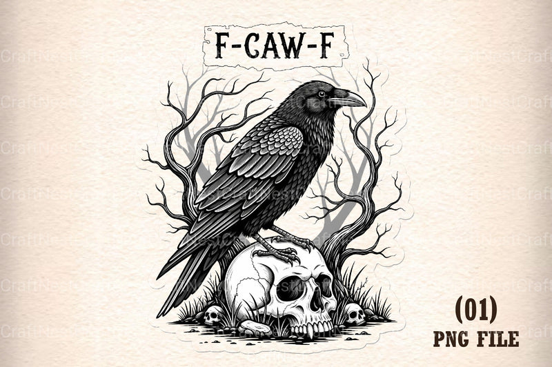 F Caw Crow Clipart Bundle - CraftNest - Digital Crafting and Art