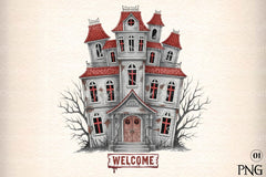 Haunted House Illustration Art Clipart Bundle - CraftNest - Digital Crafting and Art
