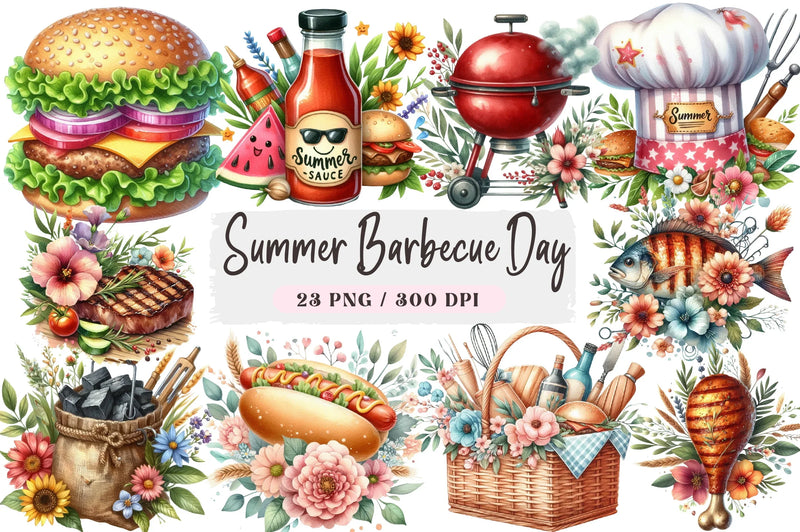 Summer Barbecue Day Clipart Bundle - CraftNest - Digital Crafting and Art