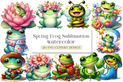 Spring Frog Clipart Bundle - CraftNest - Digital Crafting and Art