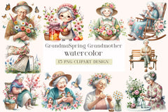 Grandma Spring Clipart Bundle - CraftNest - Digital Crafting and Art