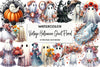 Vintage Halloween Ghost Floral Clipart Bundle