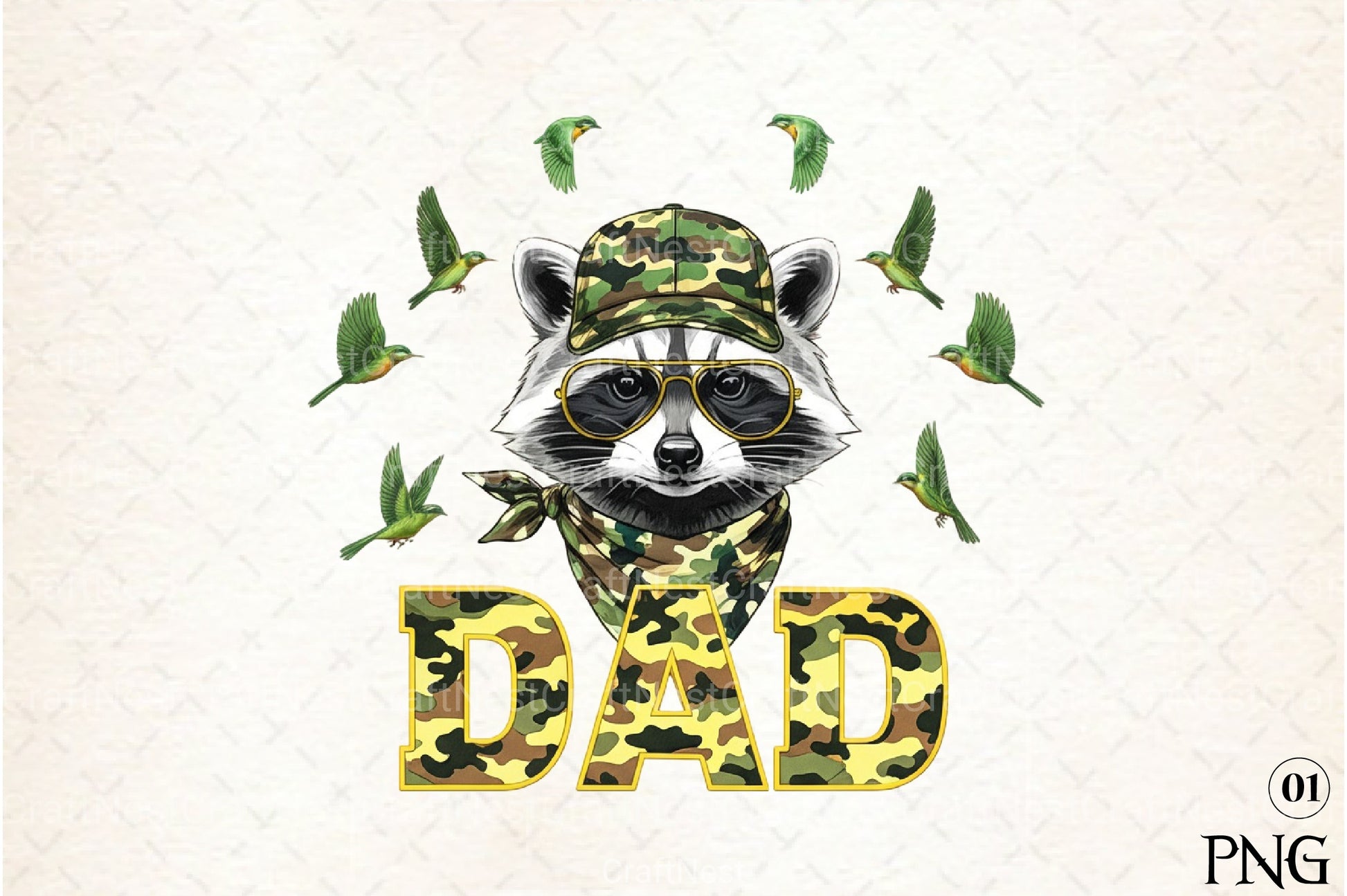 Camo Raccoon Woodland Clipart Bundle - CraftNest - Digital Crafting and Art