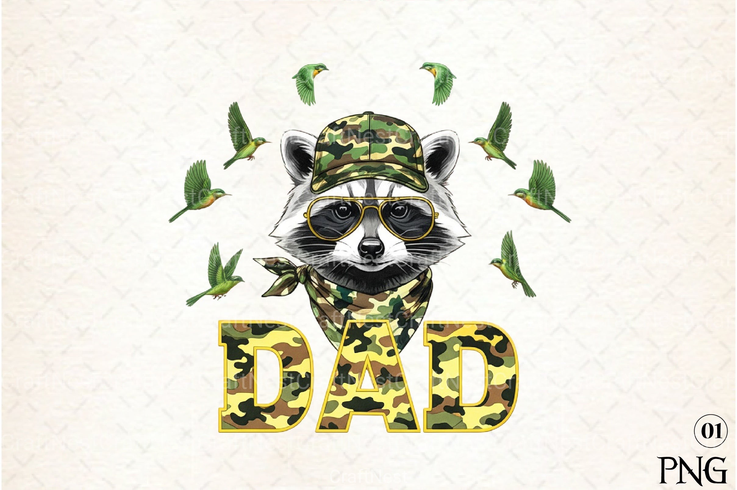 Camo Raccoon Woodland Clipart Bundle - CraftNest - Digital Crafting and Art