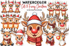 Cute & Funny Christmas Reindeer Clipart Bundle