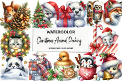 Christmas Animal Peeking Clipart Bundle 4 - CraftNest - Digital Crafting and Art