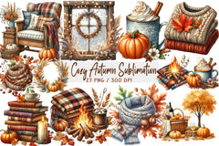 Cozy Autumn Clipart Bundle - CraftNest - Digital Crafting and Art