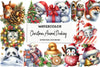 Christmas Animal Peeking Clipart Bundle 4