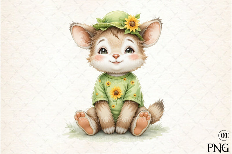 Cute Highland Cow with Sunflower Clipart Bundle - CraftNest - Digital Crafting and Art