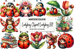 Ladybug Elf Clipart Bundle - CraftNest - Digital Crafting and Art