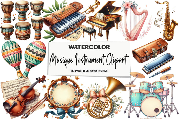 Musical Instrument Clipart Bundle