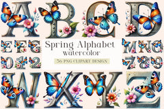 Spring Alphabet Clipart Bundle - CraftNest - Digital Crafting and Art