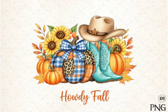 Howdy Fall Cowboy Boots Pumpkin Clipart Bundle - CraftNest - Digital Crafting and Art